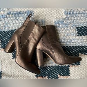 Vince Camuto metallic bronze leather boots, size 6.5
